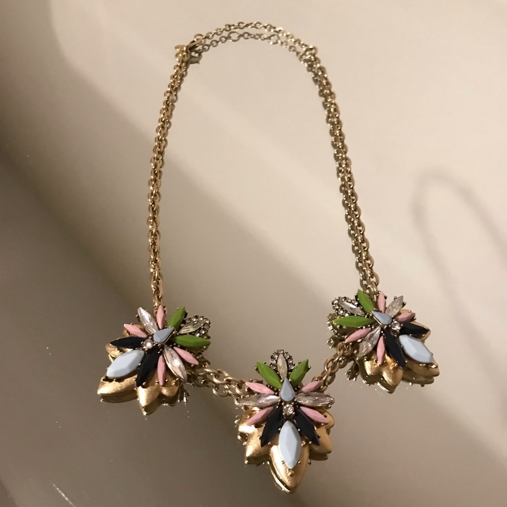J.Crew Crystal Mixed-Media Adjustable Necklace